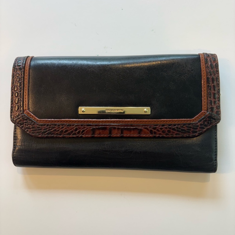 Brahmin Tuscan Tri-Texture Checkbook Wallet - image 1